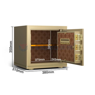 Caja de seguridad de oficina con llave de huellas dactilares de acero sólido OEM Color H350mm