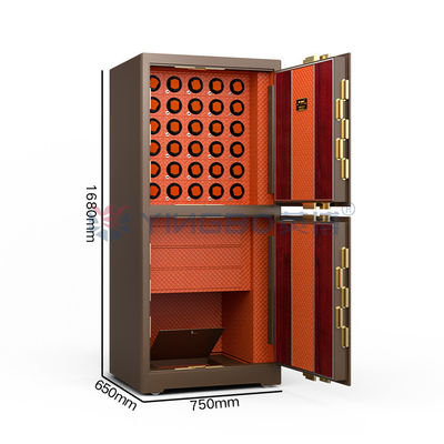 Caja de cerradura de joyería de doble compartimiento de huellas dactilares H1680mm caja de seguridad de reloj
