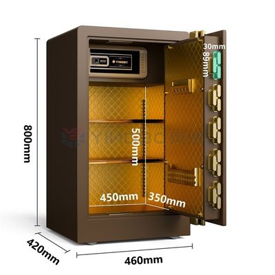 Caja fuerte del hogar de la cerradura de la huella dactilar modificada para requisitos particulares para la caja fuerte biométrica de acero de la caja fuerte de la seguridad en el hogar