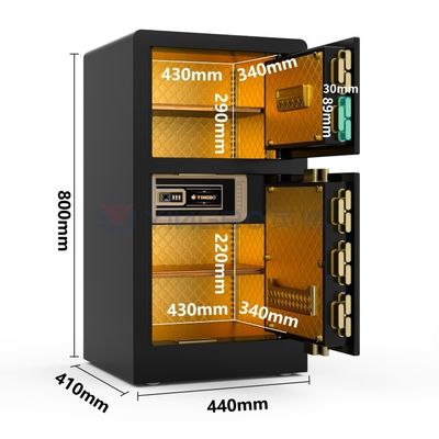 Caja de seguridad inteligente de doble alarma negra personalizada para seguridad en el hogar YB/RS-80D