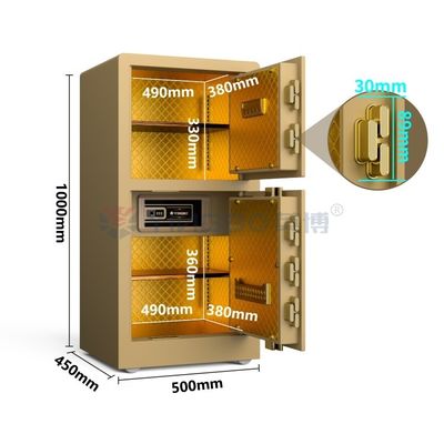 Impresión digital de las huellas digitales de bloqueo de seguridad de la casa caja fuerte H1000mm Oro YB/RS-100D