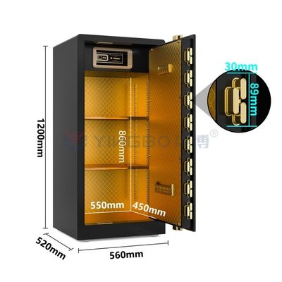 H47 en. Bloqueo de huellas digitales caja fuerte de casa inteligente alarma doble YB/RS-120 Negro