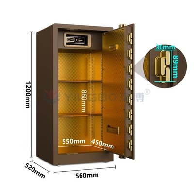 Caja de seguridad con reconocimiento de huellas dactilares, caja de seguridad para el hogar, caja fuerte de acero grueso para el hogar