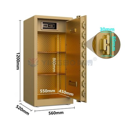 95 kg caja de seguridad inteligente de acero sólido para la seguridad del hogar YB/RS-120 oro