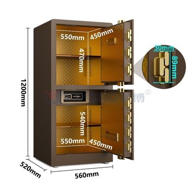 95 kg de hogar inteligente seguro de huellas dactilares bloqueo puerta doble YB/RS-120D café