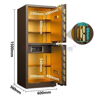 Caja de seguridad para el hogar de doble puerta de acero sólido H1500mm YB/RS-150D