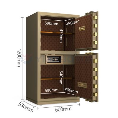 H1200mm de acero sólido caja de seguridad de oficina inteligente alarma doble bloqueo de huellas dactilares