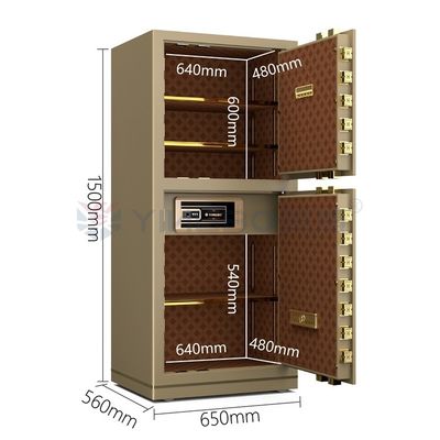 YINGBO de acero sólido doble alarma de lujo caja fuerte de oficina de huellas dactilares cerradura YB/N7-150D