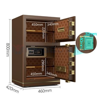 Caja de seguridad de oficina digital electrónica inteligente de doble alarma para seguridad H800mm