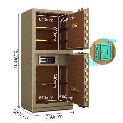 Alarma doble de acero sólido caja fuerte de oficina de lujo cerradura electrónica YB/N7-150D