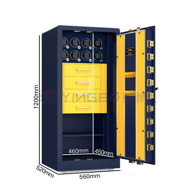 Caja de seguridad biométrica de joyería Smart Solid Stee con doble alarma, reloj de giro y caja fuerte