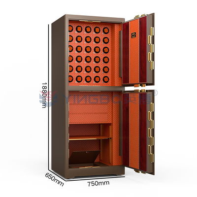 Puerta doble Reloj de joyería Winder Cerradura segura de huellas dactilares con 7 puertas abiertas