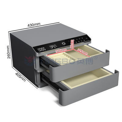 Caja de joyas de seguridad contra incendios de doble capa de acero sólido caja de joyas de seguridad con apertura automática