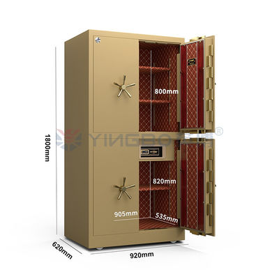 Cerradura de huellas dactilares de caja fuerte pesada puerta de caja fuerte para la seguridad cuatro puertas