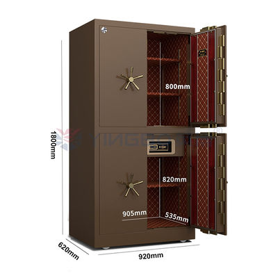 Alarma doble caja fuerte de caja pesada puerta de cerradura biométrica de huellas digitales puede moverse