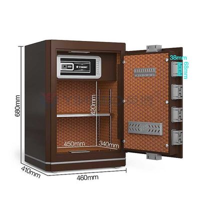 Impresión digital o contraseña caja de seguridad de seguridad a prueba de fuego diseño interior H680mm
