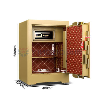 YB/ZY-60 Alarma inteligente doble caja de seguridad inteligente de lujo inteligente para la seguridad con cuero de rodillo suave 3D estéreo