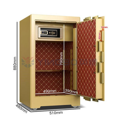 YB/ZY-80 Panel de pantalla de cristal líquido caja fuerte biométrica de grado bancario con diseño de cerradura vertical