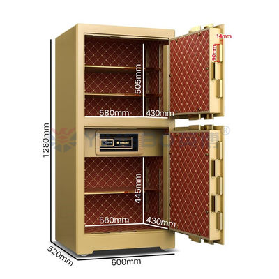 Diseño de cerradura vertical Caja de seguridad comercial 4 vías abiertas y 3D Estéreo de cuero suave H1280mm