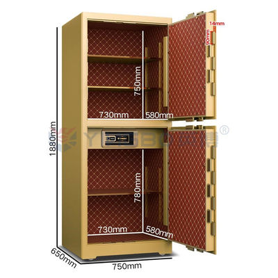 Panel de pantalla de cristal líquido caja fuerte comercial con cerrojos sólidos patentados y huella digital biométrica H1880mm