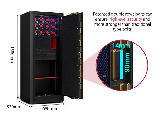 H1580mm Jewelry Safe Box For Sale With 7 Open Ways Smart Luxury Watch Winder Safe