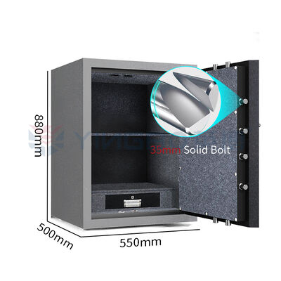 Caja de seguridad de acero pesado a prueba de fuego caja de seguridad con doble alarma cerradura mecánica 2 horas a prueba de fuego