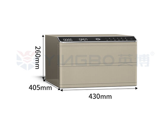 Dobles capas de acero sólido revestido de cuero joyería caja fuerte pequeña reconocimiento biométrico