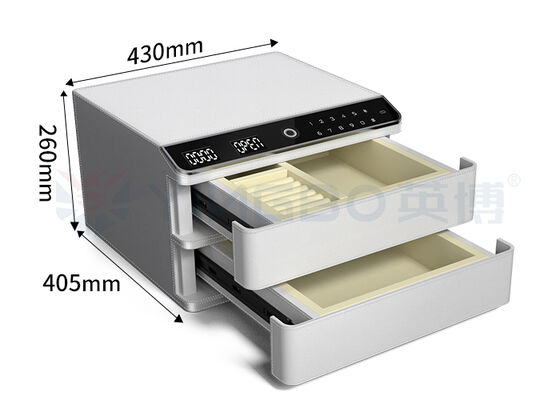 Inicio huellas dactilares Cerradura de cuero cubierta de joyas caja fuerte de acero sólido Auto abierto