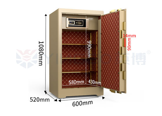 H1080mm caja fuerte comercial de acero sólido de construcción de grado bancario