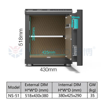 Caja Fuerte Inteligente de Acero Sólido con Cajón Activado por Movimiento y Doble Alarma Biométrica