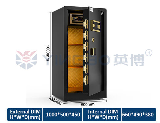 Con ISO y CE y RoHS y patente 7 formas de apertura Doble caja fuerte de acero macizo 68 kg YB/RS-100