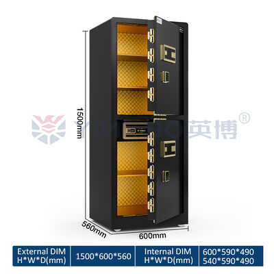 Caja Fuerte para el Hogar de Doble Compartimento, Doble Alarma, Caja Interior Privada Grande con Cerradura