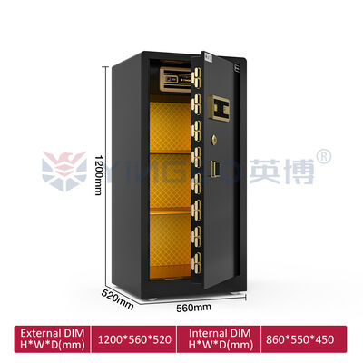 Panel de puerta de 12 mm Caja de seguridad para casa con pintura ecológica YB/RS-120 negro