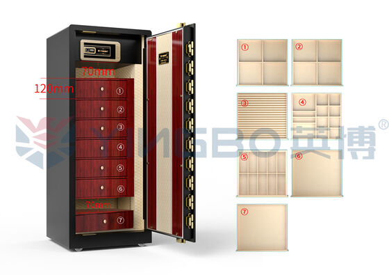 Caja de seguridad de joyas electrónicas con bloqueo biométrico de huellas dactilares para minoristas y distribuidores