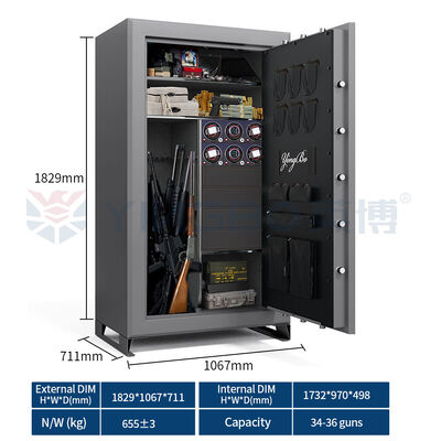 Caja fuerte de acero sólido incombustible de gran capacidad para armas de fuego para seguridad en el hogar